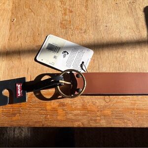 Levi's Tan Leather Belt with Gold Buckle